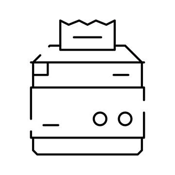 Ticket machine printing thermal receipt or information Stock Illustration