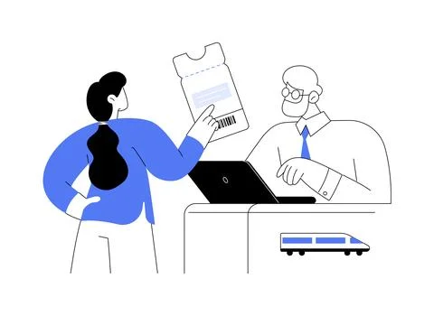 Ticket office abstract concept vector illustration. Stock Illustration