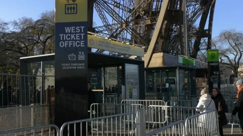 Ticket Office At The Eiffel Tower In Paris, France Stock-Footage 158618460