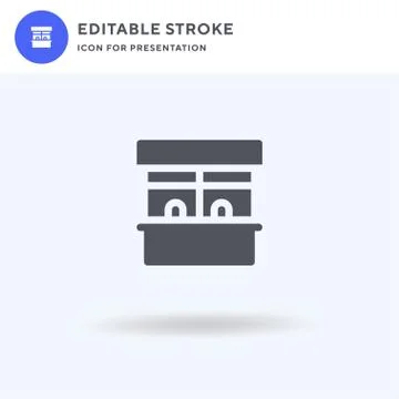 Ticket Office icon vector, filled flat sign, solid pictogram isolated on whit イラスト素材