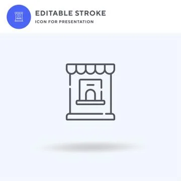 Ticket Office icon vector, filled flat sign, solid pictogram isolated on whit Illustrazione stock