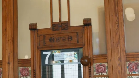 Ticket office of the north train station in Valencia, spain Stock Footage 92302754