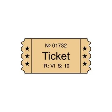 Ticket outline icon Stock Illustration