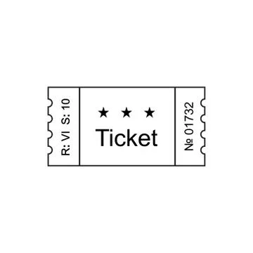 Ticket outline icon Stock Illustration