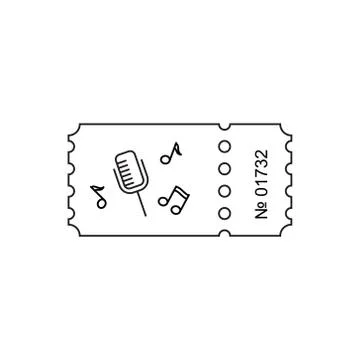 Ticket outline icon 스톡 일러스트