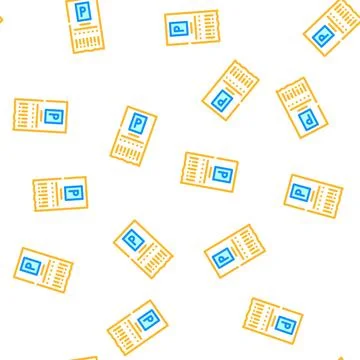 Ticket parking vector seamless pattern Stock Illustration