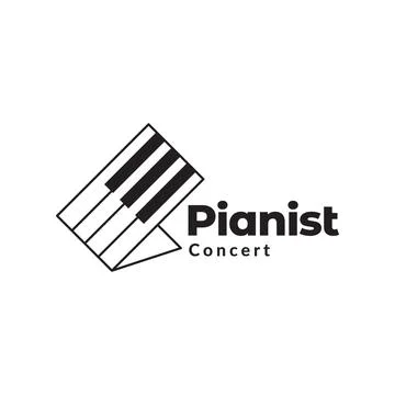 Ticket piano logo design vector graphic symbol icon sign illustration creat.. Stock-Illustration