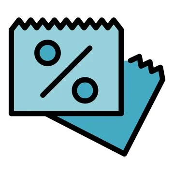 Ticket sale icon vector flat Stock Illustration
