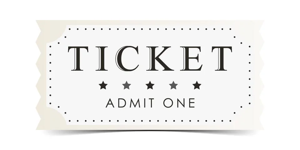 Ticket sample. Modern elegant ticket card illustration template. Vector ill.. Illustrazione stock