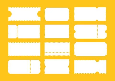 Ticket set. Admit one tickets. Vintage, retro ticket concert, festival event Illustrazione stock