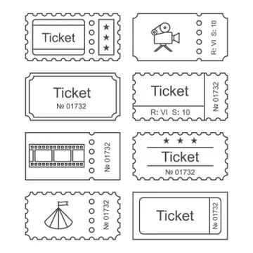 Ticket set icon Stock Illustration