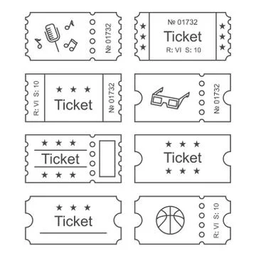 Ticket set icon Stock Illustration