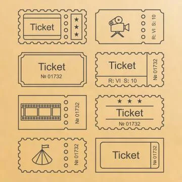 Ticket set icon Stock Illustration
