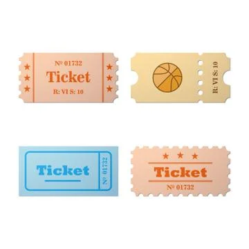 Ticket set icon Stock Illustration