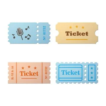 Ticket set icon Stock Illustration