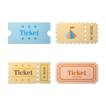 Ticket set icon Stock Illustration