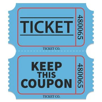 Ticket set icon, vector illustration in the flat style. Stock Illustration