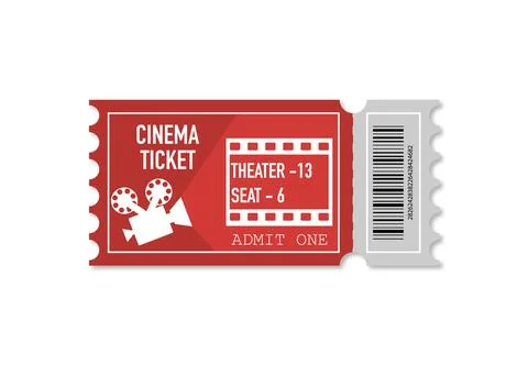Ticket with shadow isolated isolated on white background Stock Illustration