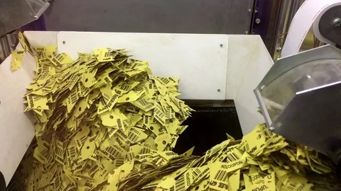 Ticket shredder machine at Arcade HD Video stock 73339466