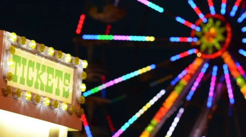 TICKET SIGN AT CARNIVAL 스톡 동영상 46625312