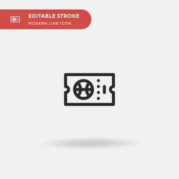 Ticket Simple vector icon. Illustration symbol design template for web mobile Stock Illustration