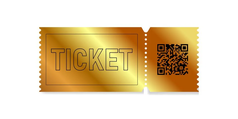 Ticket for a special event featuring a unique design and QR code for entry Stock-Illustration