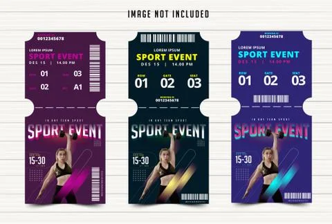 Ticket sport event design vector, annual year, in the any club location Stock Illustration