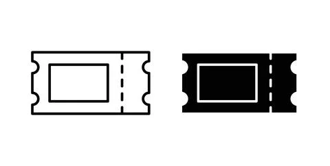 Ticket stub icon collection in black, Line icons, flat symbols イラスト素材