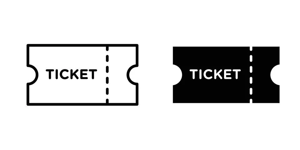 Ticket stub icon for design projects and web UI 库存插图