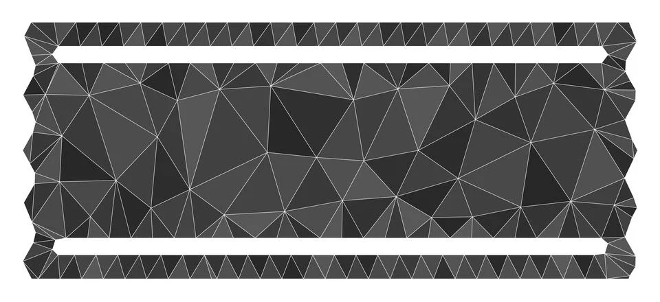 Ticket Template Polygonal Mocaic Icon Stock Illustration