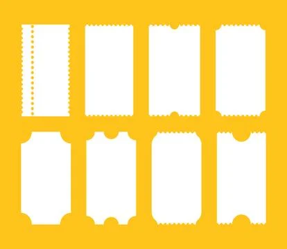 Ticket template set. Admit one ticket. Vintage, retro ticket. Concert, festival Stock Illustration