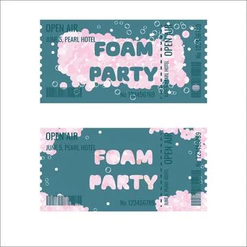 A ticket template for a summer party. Stock Illustration