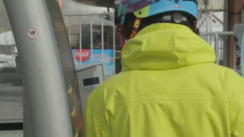 Ticket validation gondola mount Stock Footage 146134202