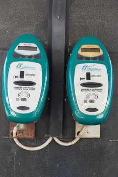 Ticket validation machines Stock Photos