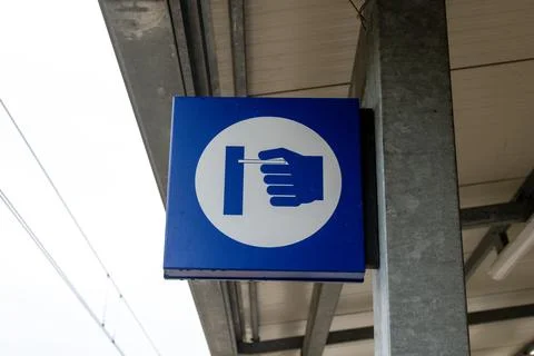 Ticket validation sign at platform Photos