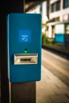 Ticket Validation Stamp Machine at Train Station Stock Photos