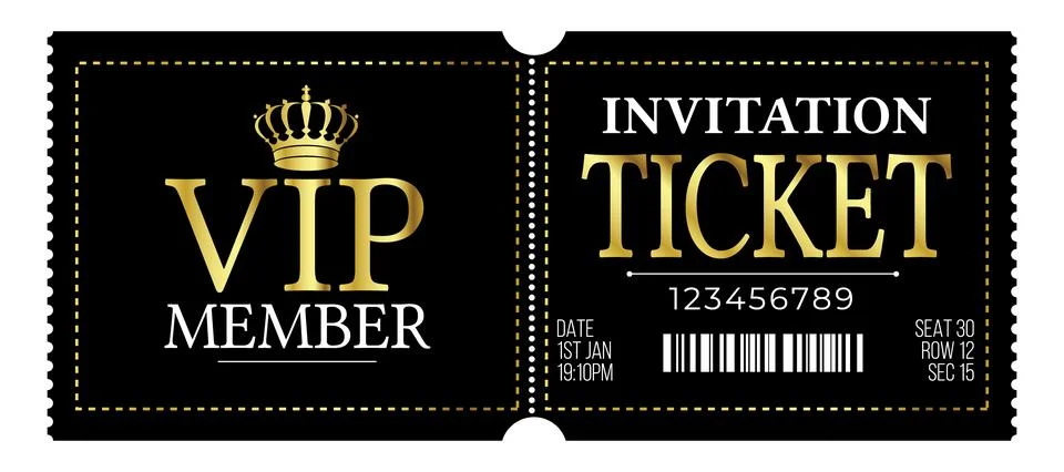 Ticket Vector Design Template For Concert, Event, Party, Festival , Invitat.. Stock Illustration