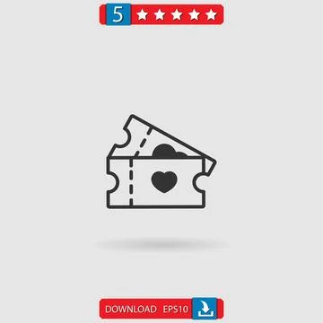 Ticket vector icon Stock Illustration