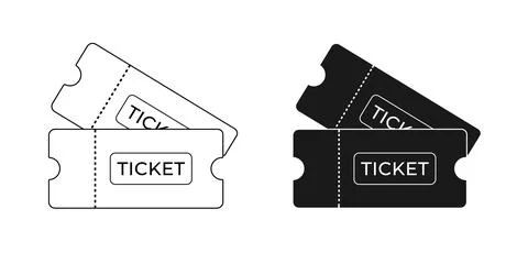 Ticket vector icons set Stock Illustration