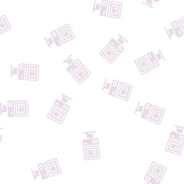 Ticket vending machine glyph vector seamless pattern Stock Illustration