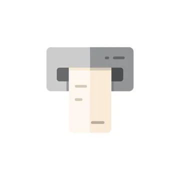 Ticket vending machine. Insert and purchase. Flat color icon. Commerce vector Stock Illustration