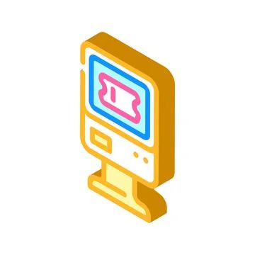 Ticket vending machine isometric icon vector illustration Stockillustratie