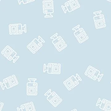 Ticket vending machine line vector seamless pattern Stock Illustration