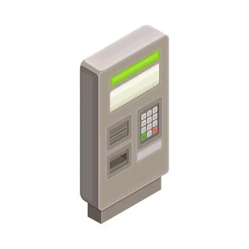 Ticket Vending Machine in Metro or Subway Isometric Vector Illustration Stock Illustration