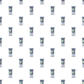 Ticket vending machine seamless pattern for public transport Stock Illustration