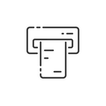 Ticket vending machine thin line icon. Insert and purchase. Outline commerce  Stock Illustration
