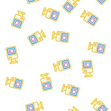 Ticket vending machine vector seamless pattern Illustrazione stock