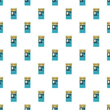 Ticket vending machines creating seamless pattern background Stockillustratie