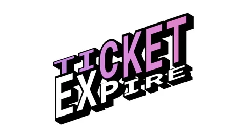 TICKET vs EXPIRE, 3D Text Animation in Isometric View with Opposite Word Motion Stock Footage 314264126