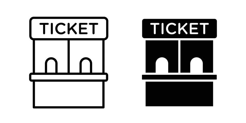 Ticket window icon design. Simple Vector illustrations.. Stock Illustration